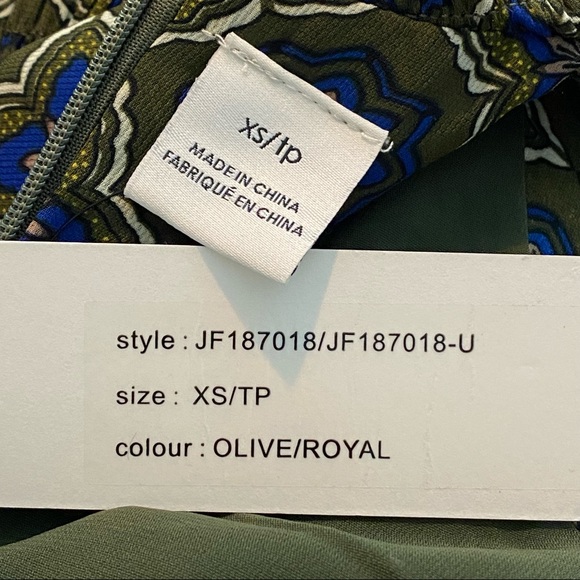 NWT Spencer + Shaw Olive Green/Royal Blue Dress XS - Picture 12 of 16